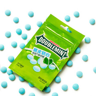 绿箭(doublemint)脆皮软心薄荷糖原味薄荷味40g袋装