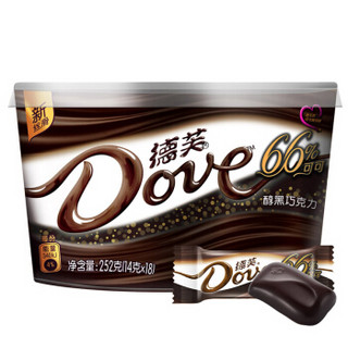 德芙（Dove） 巧克力分享碗装 糖果巧克力休闲零食丝滑牛奶香浓黑等多种口味可选情人节婚庆喜糖果礼盒 醇黑66%*3碗252g