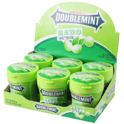绿箭(DOUBLEMINT)脆皮软心薄荷糖留兰香薄荷味80g*6瓶装 *2件
