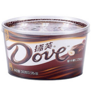 德芙（Dove） 巧克力分享碗装 糖果巧克力休闲零食丝滑牛奶香浓黑等多种口味可选情人节结婚礼庆喜糖盒 摩卡榛仁243g