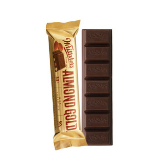 新西兰原装进口Whittaker's惠特克扁桃仁黑巧克力50g条状排块 高端巧克力喜糖 可自由搭配 扁桃仁50g