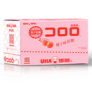 悠哈（UHA） 酷露露COO果汁软糖52g*6包 葡萄草莓味水果糖QQ糖果休闲零食品 桃子【6袋】