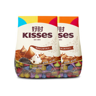 好时 新包装KISSES巧克力500g*2之吻休闲零食婚庆巧克力喜糖散装批发 【新包装】混合口味*2