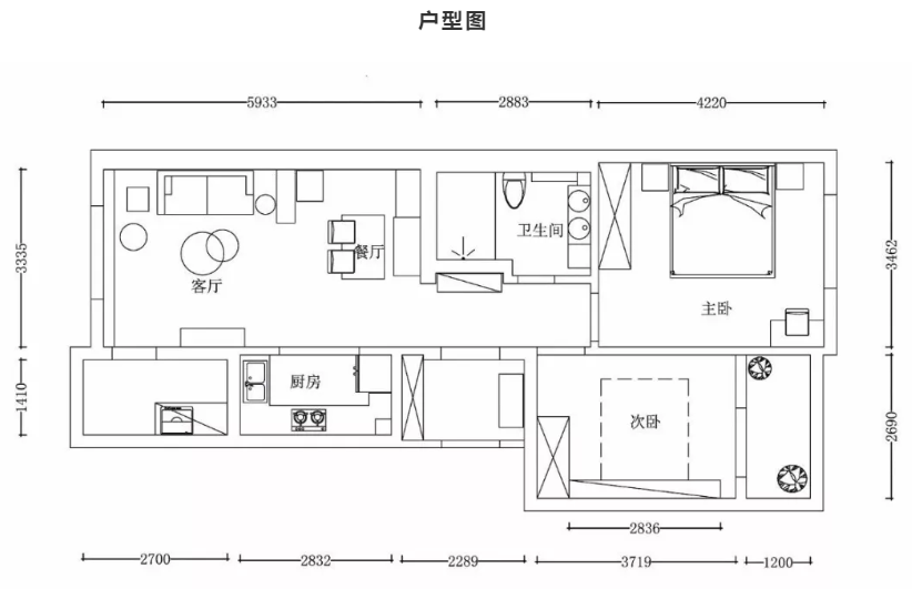 二室一厅用了10万元,他们把老旧暗淡的二手房改成温暖的婚房