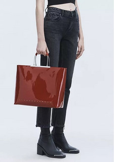 ALEXANDER WANG PATENT DIME TOTE - RED 女士手拎包