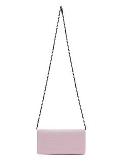 BOTTEGA VENETA Pink Intrecciato Chain Wallet Bag 女士编织款单间包