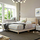 A家家具 DA0120-180 米黄色1.8米床+床垫*1+床头柜*1
