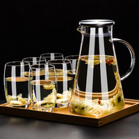 Luminarc 乐美雅 玻璃茶杯套装 (水杯6支+水壶+杯盘)