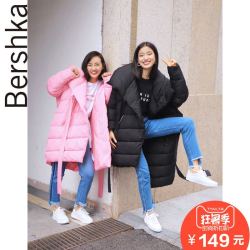 Bershka 女士 2018春季黑色棉衣棉服面包服大