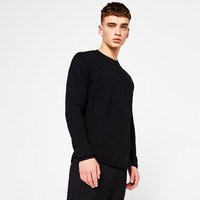 Bershka 02001387800 男士细格纹理打底针织衫