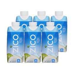 ZICO 100%天然椰子水 NFC果汁饮料 330ml*6瓶