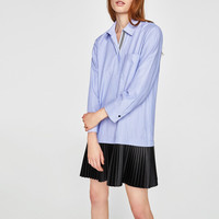 ZARA 01639062403 女士拼接衬衣式连衣裙