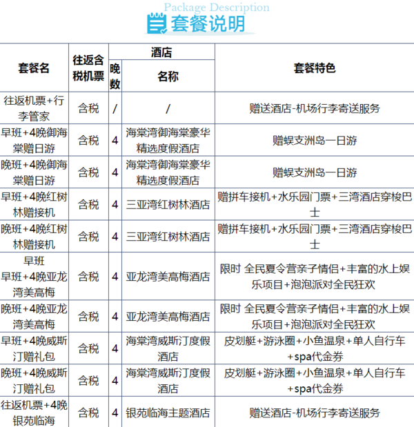 上海-三亚5天4晚自由行  四大高档亲子酒店可选