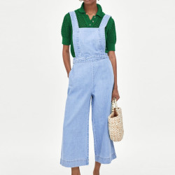 ZARA TRF 08197008406 女士牛仔背带裤 