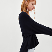 ZARA TRF 07521204401 女士褶皱装饰上衣