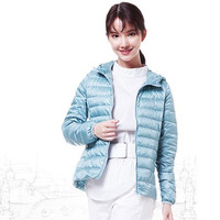 雅鹿 女士连帽修身短款轻薄羽绒服