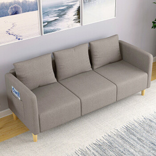 PADEN  北欧客厅布艺沙发 可组合小户型沙发懒人 (灰色、三人位 贵妃位转角沙发)