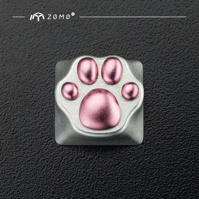Z0M0 猫爪 金属键帽 银色CNC二色阳极
