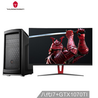 ThundeRobot 雷神 Force F87Ti 游戏台式整机（i7-8700K、16GB、256GB+1TB、GTX1070Ti 8G、27英寸）