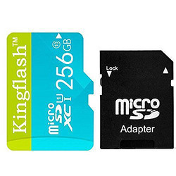 kingflash 256G Micro SD 卡 Class10玫瑰内存卡闪存卡内存 MicroSD 适用于智能手机平板电脑