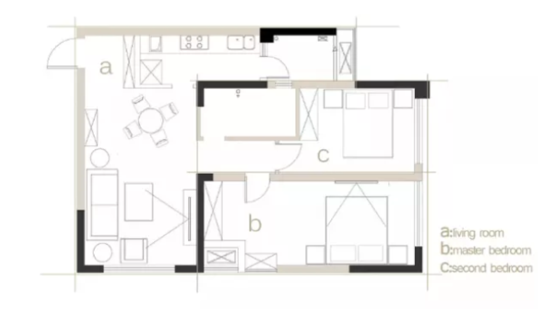 迷雾色系的75m²小户型, 只需加一点灰度就瞬间稳重耐看!