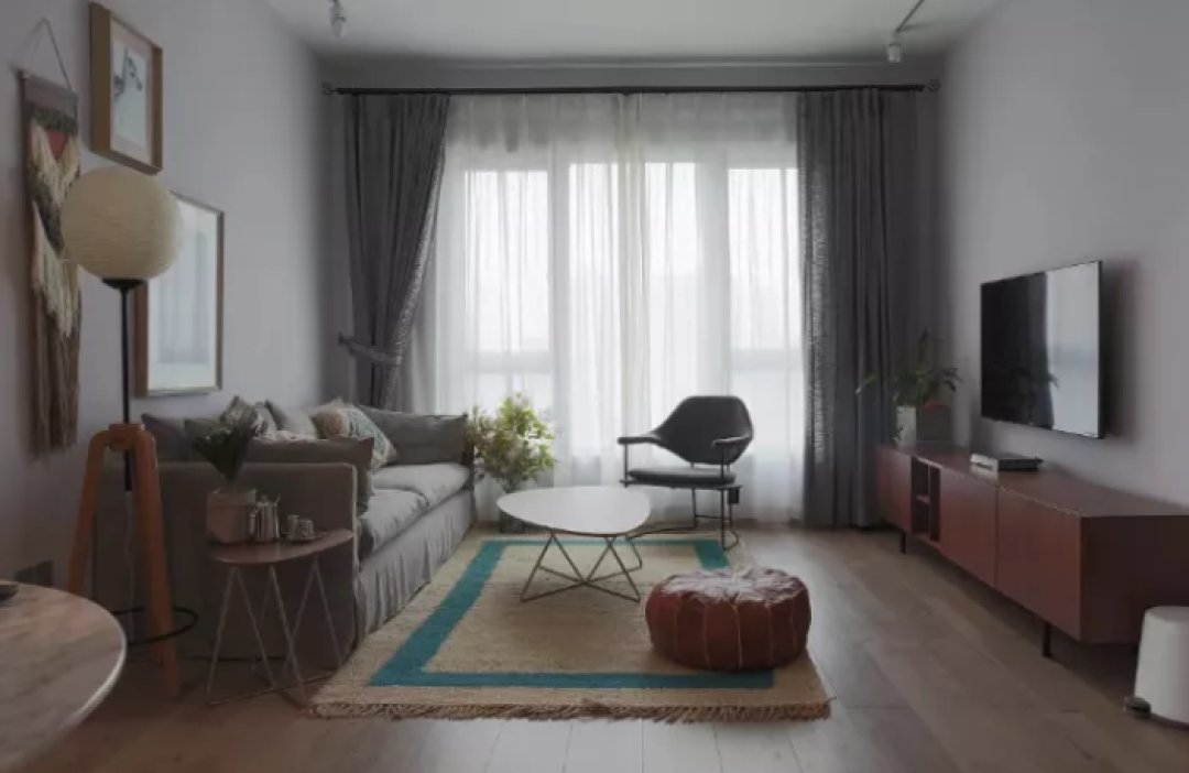 迷雾色系的75m²小户型, 只需加一点灰度就瞬间稳重耐看!