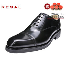 REGAL 丽格 T67B 商务正装固特异男鞋脚宽舒适圆头平跟系带男士皮鞋