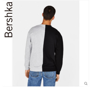 Bershka 02082111800 印字拼接套头卫衣