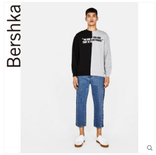 Bershka 02082111800 印字拼接套头卫衣