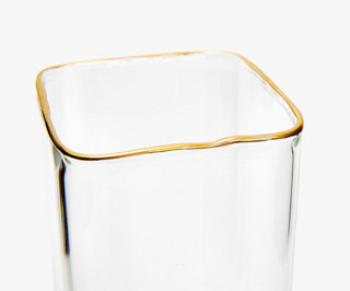 ZARA HOME 44427046990 金色饰边硼硅玻璃大花瓶