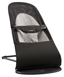 瑞典BABYBJORN Bouncer Balance Soft 平衡型柔软保护婴儿摇椅 黑&浅灰 网眼面料(瑞典生产 适合新生到13KG 自然摇摆 多个档位调节 可摇可坐 自重2.1KG 可折叠收纳 面料符合Oeko-Tex Standard 100一级认证要求)