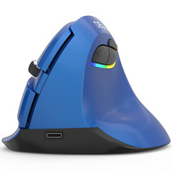 多彩（Delux）M618mini人体工程学鼠标 立式垂直鼠标 可充电无线蓝牙鼠标双模笔记本电脑办公静音 珠光蓝