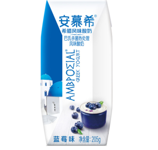 伊利 安慕希 风味酸奶 蓝莓味 205g*12盒