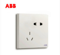 ABB  轩致雅典白 无框86型二三插五孔插座面板