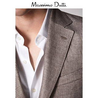 Massimo Dutti 02028087710-24 男士修身千鸟格亚麻西服