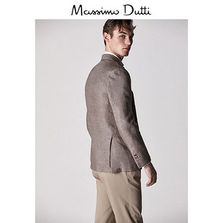 Massimo Dutti 02028087710-24 男士修身千鸟格亚麻西服