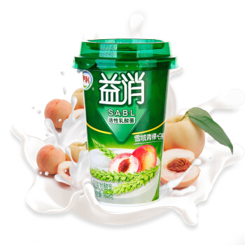 伊利 益消小圆杯 风味发酵乳 青稞 白桃 160g