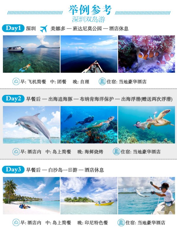 全国多地-印尼美娜多6天5晚半自由行