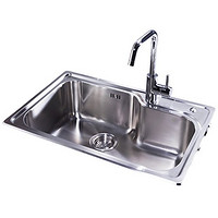 中亚Prime会员:KOHLER 科勒 K-77160-2S-NA厨房水槽 + K-97274T-4-CP 可芙厨房龙头套装