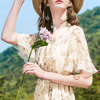 3COLOUR 三彩 D824011L10 女士雪纺连衣裙