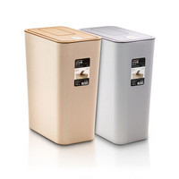 建厦 J-702 按扣式自动翻盖垃圾桶 10L 长方形