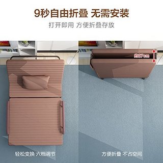 DC Life 带被褥靠背可调折叠床 (66cm、咖啡色)