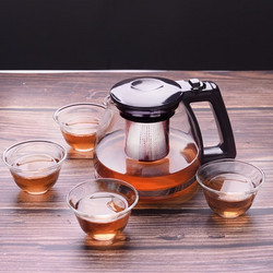 Heisou 黑手 玻璃茶壶+4个杯子