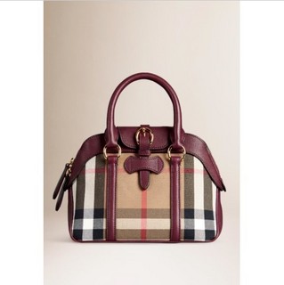 BURBERRY 博柏利 Small Milverton House Check Satchel Tan 女士手提包