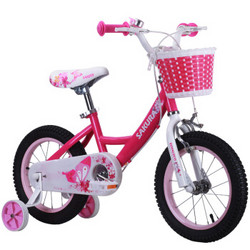 优贝 RoyalEco儿童自行车宝宝脚踏车2-4-6-7-8-9-10岁童车男孩女孩单车优享车12寸玫红色
