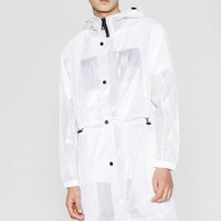 ME&CITY 530223 男士透明中长款修身风衣