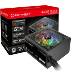 Thermaltake 曜越 Smart RGB 500 电脑电源 白牌（80%）500W 非模组化