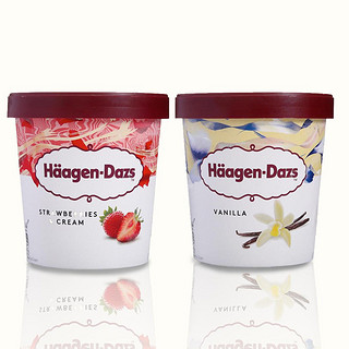 Häagen·Dazs 哈根达斯大杯组合包2*500ml（香草+草莓）