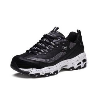 SKECHERS 斯凯奇 D'Lites  女士休闲运动鞋 66666054/BKW 黑色 35