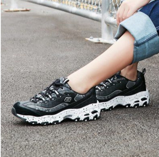 SKECHERS 斯凯奇 D'Lites  女士休闲运动鞋 66666054/BKW 黑色 35